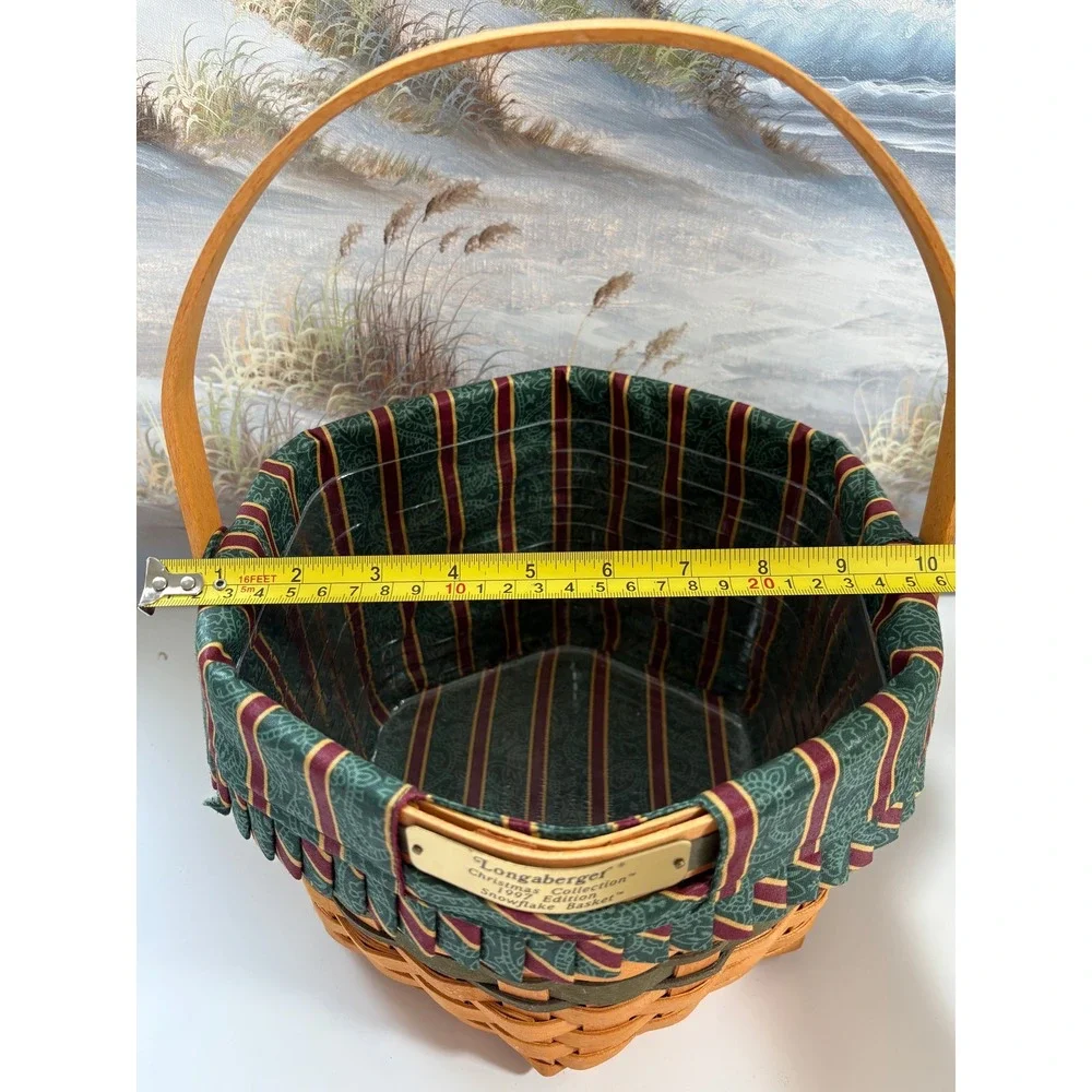 Longaberger Christmas Collection 1997 Edition Snowflake Basket Hexagon Liner